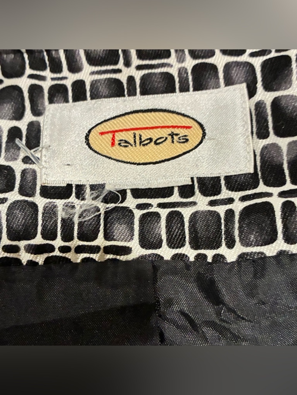 🖤 Talbots Silk Wool Jacket Size 16 XL Black White Gray 🖤 Career Wear - Picture 6 of 7